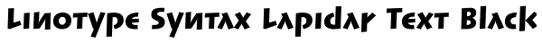 Linotype Syntax Lapidar Text Black Font