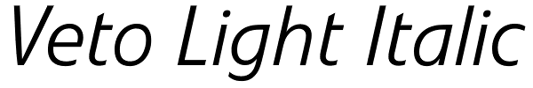 Veto Light Italic Font