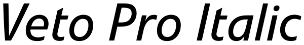 Veto Pro Italic Font