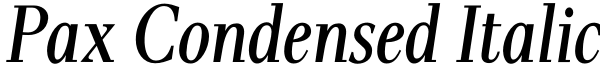 Pax Condensed Italic Font