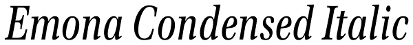 Emona Condensed Italic Font