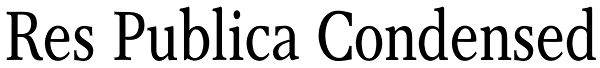 Res Publica Condensed Font