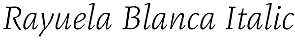Rayuela Blanca Italic Font
