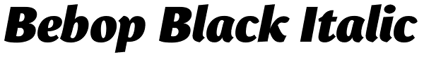 Bebop Black Italic Font