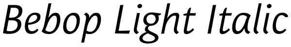 Bebop Light Italic Font