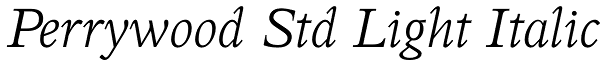 Perrywood Std Light Italic Font