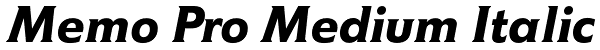 Memo Pro Medium Italic Font