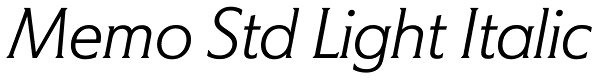 Memo Std Light Italic Font