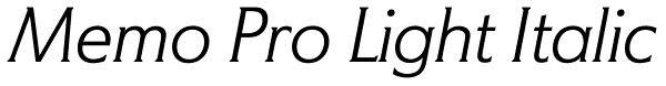 Memo Pro Light Italic Font
