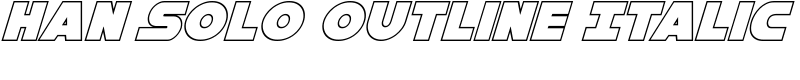 Han Solo Outline Italic Font