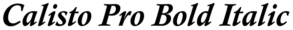 Calisto Pro Bold Italic Font