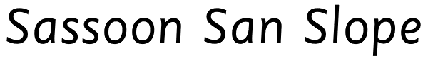 Sassoon San Slope Font