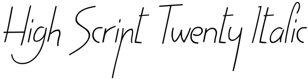 High Script Twenty Italic Font