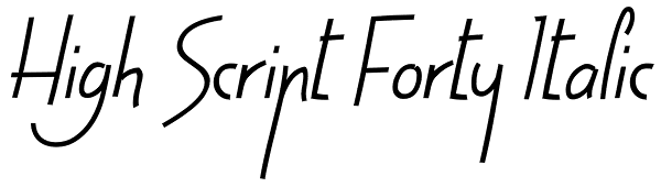 High Script Forty Italic Font