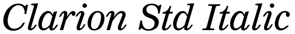 Clarion Std Italic Font