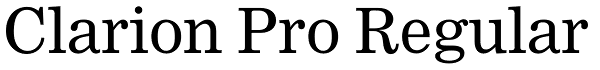 Clarion Pro Regular Font