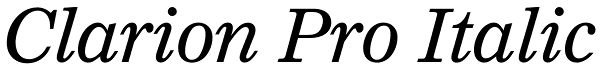 Clarion Pro Italic Font