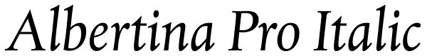 Albertina Pro Italic Font