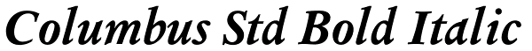 Columbus Std Bold Italic Font