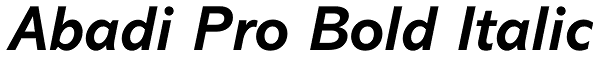 Abadi Pro Bold Italic Font