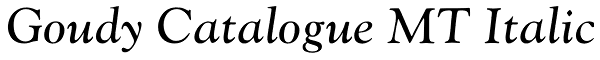 Goudy Catalogue MT Italic Font