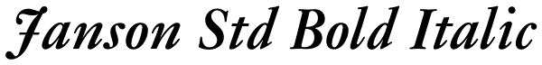 Janson Std Bold Italic Font