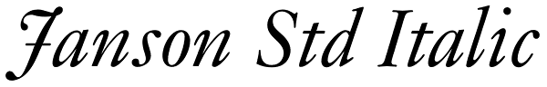 Janson Std Italic Font