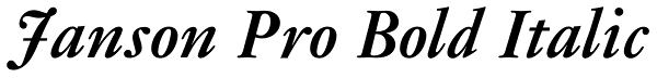 Janson Pro Bold Italic Font