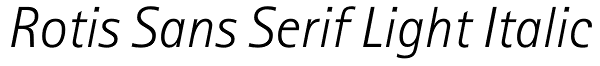Rotis Sans Serif Light Italic Font