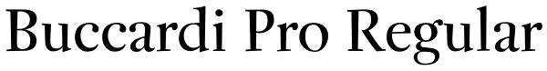Buccardi Pro Regular Font
