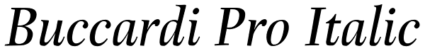 Buccardi Pro Italic Font