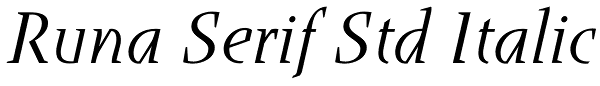 Runa Serif Std Italic Font