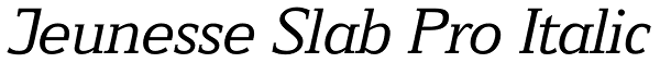 Jeunesse Slab Pro Italic Font