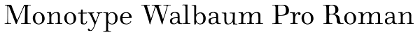 Monotype Walbaum Pro Roman Font