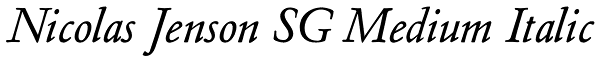 Nicolas Jenson SG Medium Italic Font