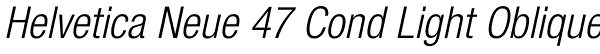 Helvetica Neue 47 Cond Light Oblique Font