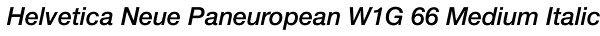 Helvetica Neue Paneuropean W1G 66 Medium Italic Font
