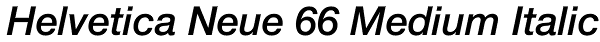 Helvetica Neue 66 Medium Italic Font