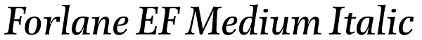 Forlane EF Medium Italic Font