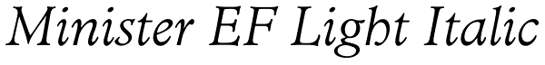 Minister EF Light Italic Font