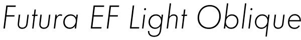 Futura EF Light Oblique Font