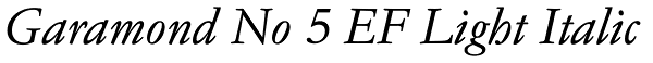 Garamond No 5 EF Light Italic Font