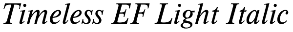 Timeless EF Light Italic Font