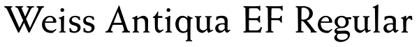 Weiss Antiqua EF Regular Font