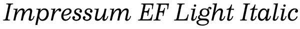 Impressum EF Light Italic Font