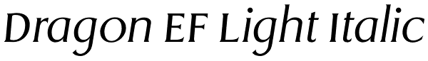 Dragon EF Light Italic Font