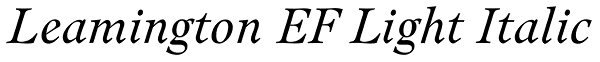 Leamington EF Light Italic Font