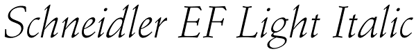 Schneidler EF Light Italic Font