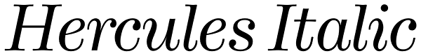 Hercules Italic Font