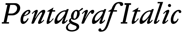 Pentagraf Italic Font